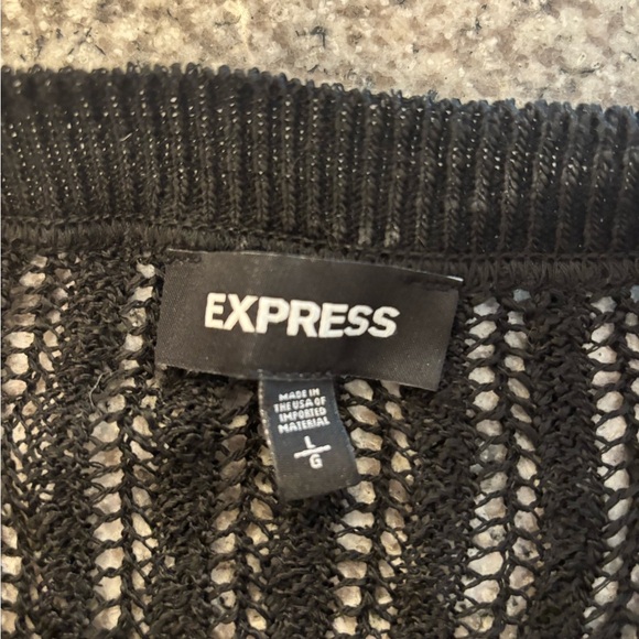 Express black mesh netted tight waistband blouse size L - Picture 14 of 14